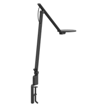 Lampada da scrivania Nova, Base a morsa, Nero intenso