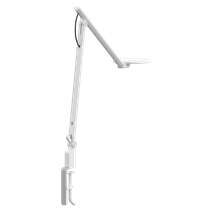 Lampada da scrivania Nova, Base a morsa, Bianco artico