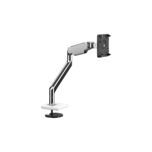 Braccio monitor M2.1 con montaggio a bullone, alluminio lucido con finitura bianca