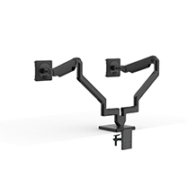 Braccio monitor M2.1 base con montaggio morsa a due pezzi, Nero con finiture nere