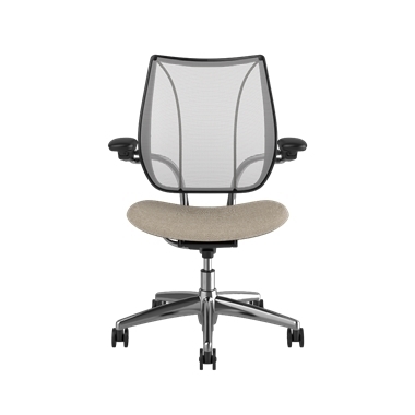 Sedia operativa Liberty, Parte posteriore Pinstripe White, Sedile Hallingdal 65 0200, Telaio lucido con finitura nera Picture 2