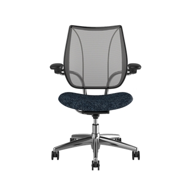 Sedia operativa Liberty, Parte posteriore Pinstripe Silver, Sedile Arda 0771, Telaio lucido con finitura nera Picture 2