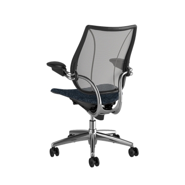 Sedia operativa Liberty, Parte posteriore Pinstripe Silver, Sedile Arda 0771, Telaio lucido con finitura nera Picture 3