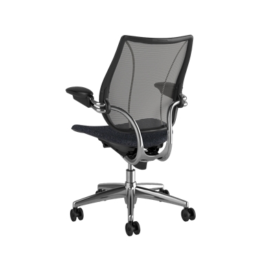 Sedia operativa Liberty, Parte posteriore Pinstripe Black, Sedile Vanir 0693, Telaio lucido con finitura nera Picture 3