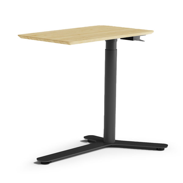 Float Mini, piano del tavolo in bambù con base in nero carbone
