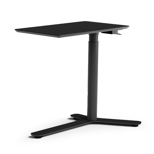 Float Mini, nero carbone - Piano del tavolo in legno verniciato, base nero carbone