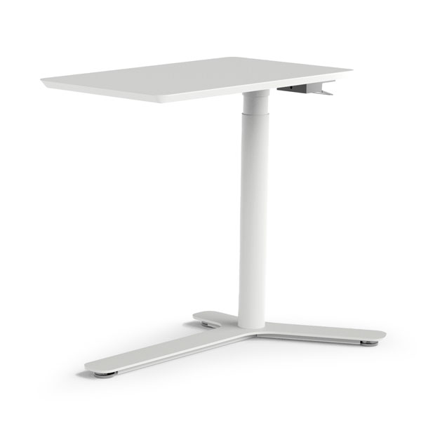 Float Mini, piano del tavolo in legno verniciato bianco nuvola, base bianco nuvola