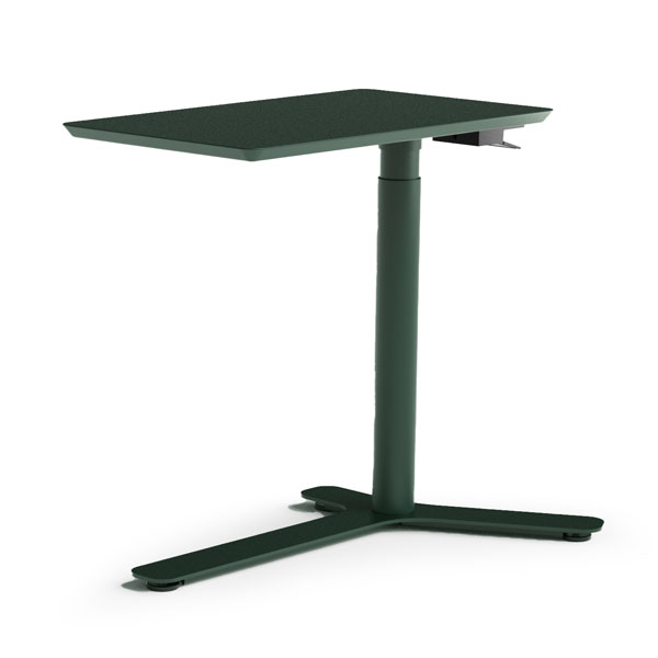 Float Mini, verde foresta - Piano del tavolo in legno verniciato, base verde foresta