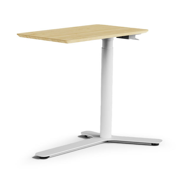 Float Mini, piano del tavolo in bambù con base bianco nuvola
