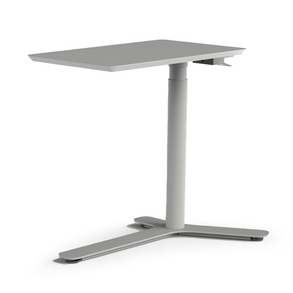 Float Mini, Grigio pietra - Piano del tavolo in legno verniciato, base grigio pietra