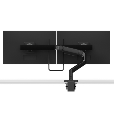 M8 Pro Dual Monitor Arm, Crossbar with Handle, Angled/Dynamic Links, Grey 100x 100mm VESA
